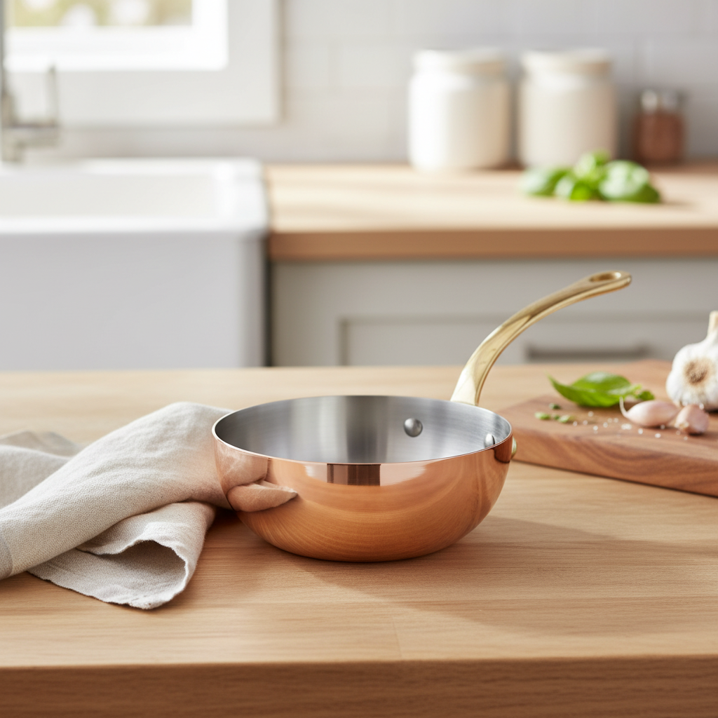 Mauviel M'Heritage M'200 B Chef Pan With Brass Handle, 3.6-Qt - Mauviel1830