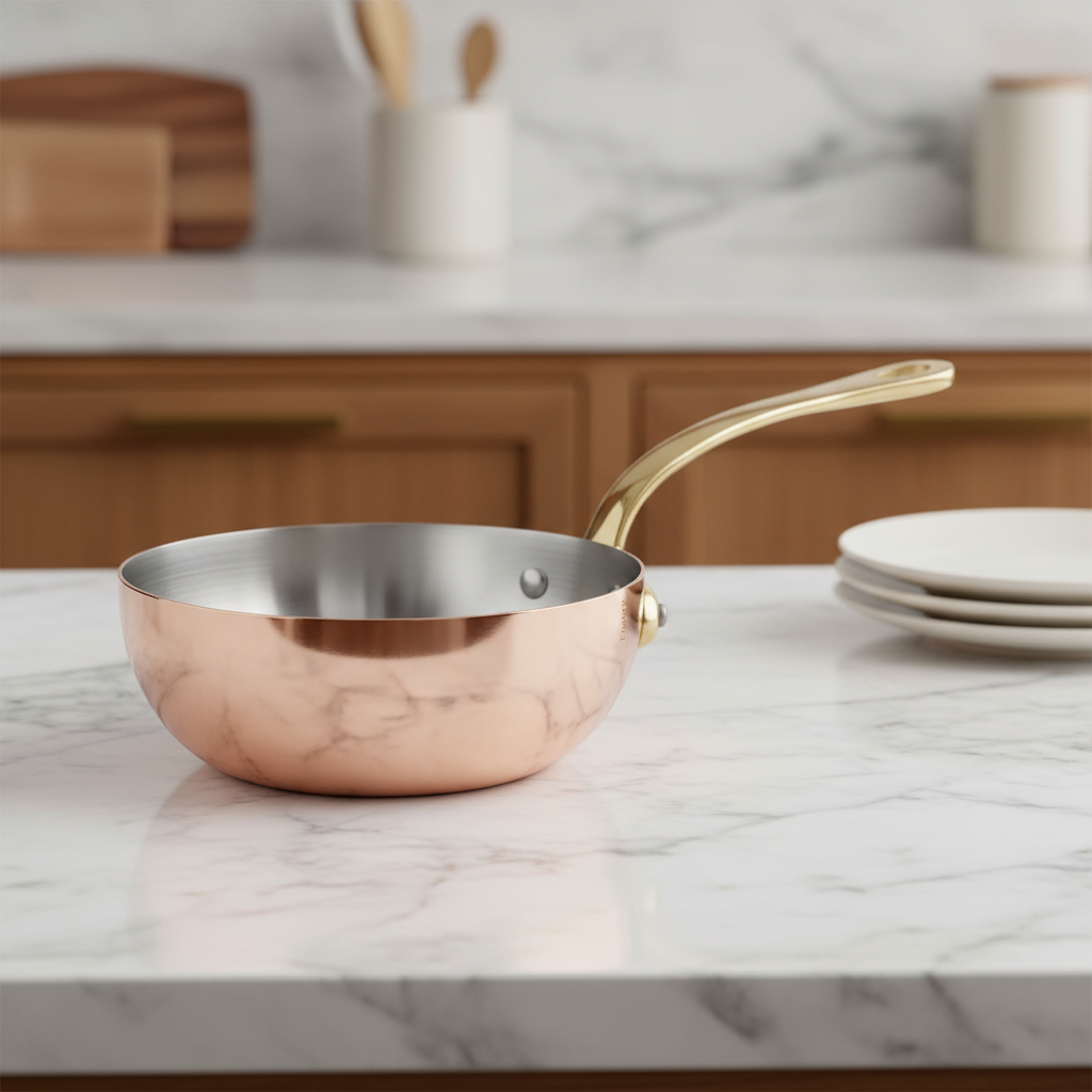 Mauviel M'Heritage M'200 B Chef Pan With Brass Handle, 3.6-Qt - Mauviel1830