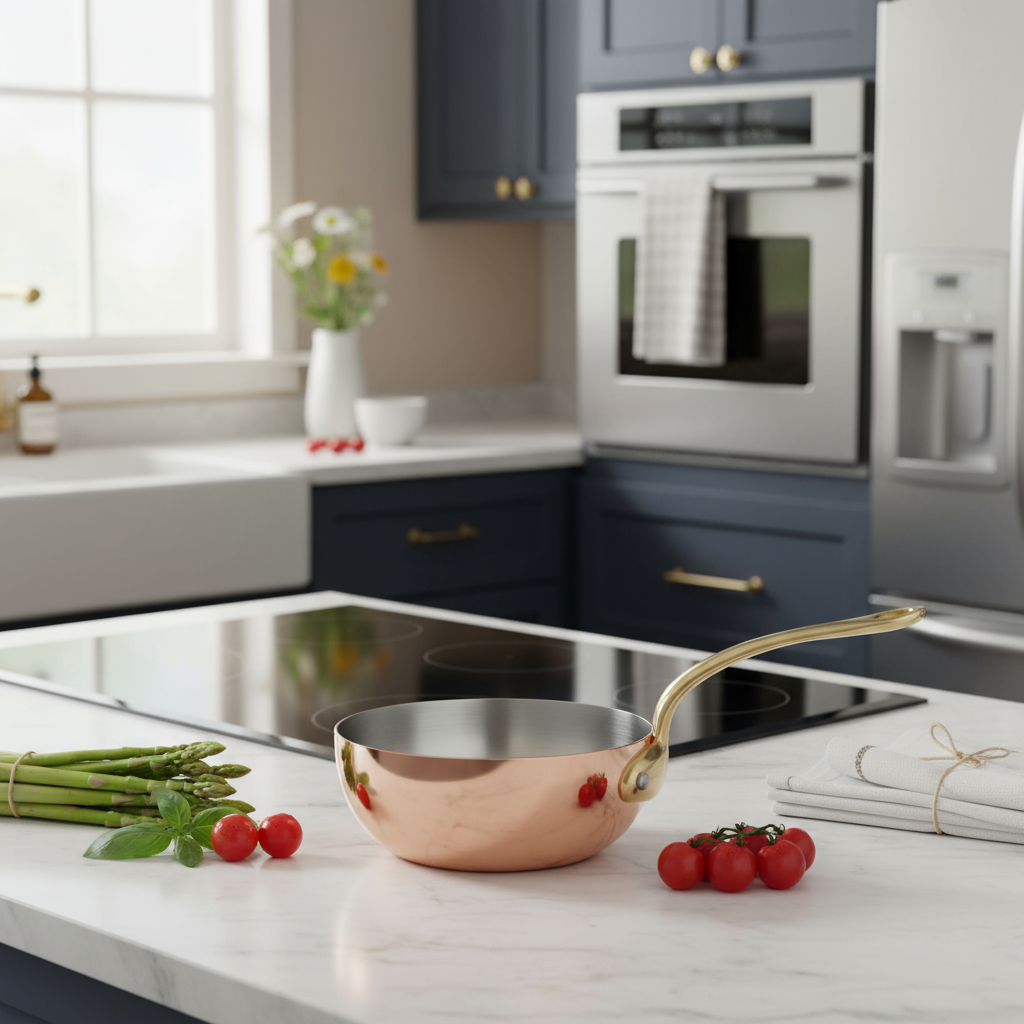 Mauviel M'Heritage M'200 B Chef Pan With Brass Handle, 3.6-Qt - Mauviel1830