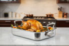 Mauviel Stainless Steel Roasting Pan With Rack And Brushed Cast Stainless Steel Handles, 15.7 x 11.8-In - Mauviel1830