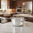 Mauviel M'Cook SB 5-Ply Stewpan With Lid,Brushed Cast Stainless Steel Handles, 6.1-Qt - Mauviel1830