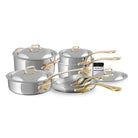 Mauviel M'COOK B 5-Ply 11-Piece Cookware Set With Brass Handles, With Inobrill Bonus - Mauviel1830