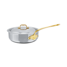 Mauviel M'COOK B 5-Ply Saute Pan With Lid, Brass Handle, 1.8-Qt - Mauviel1830