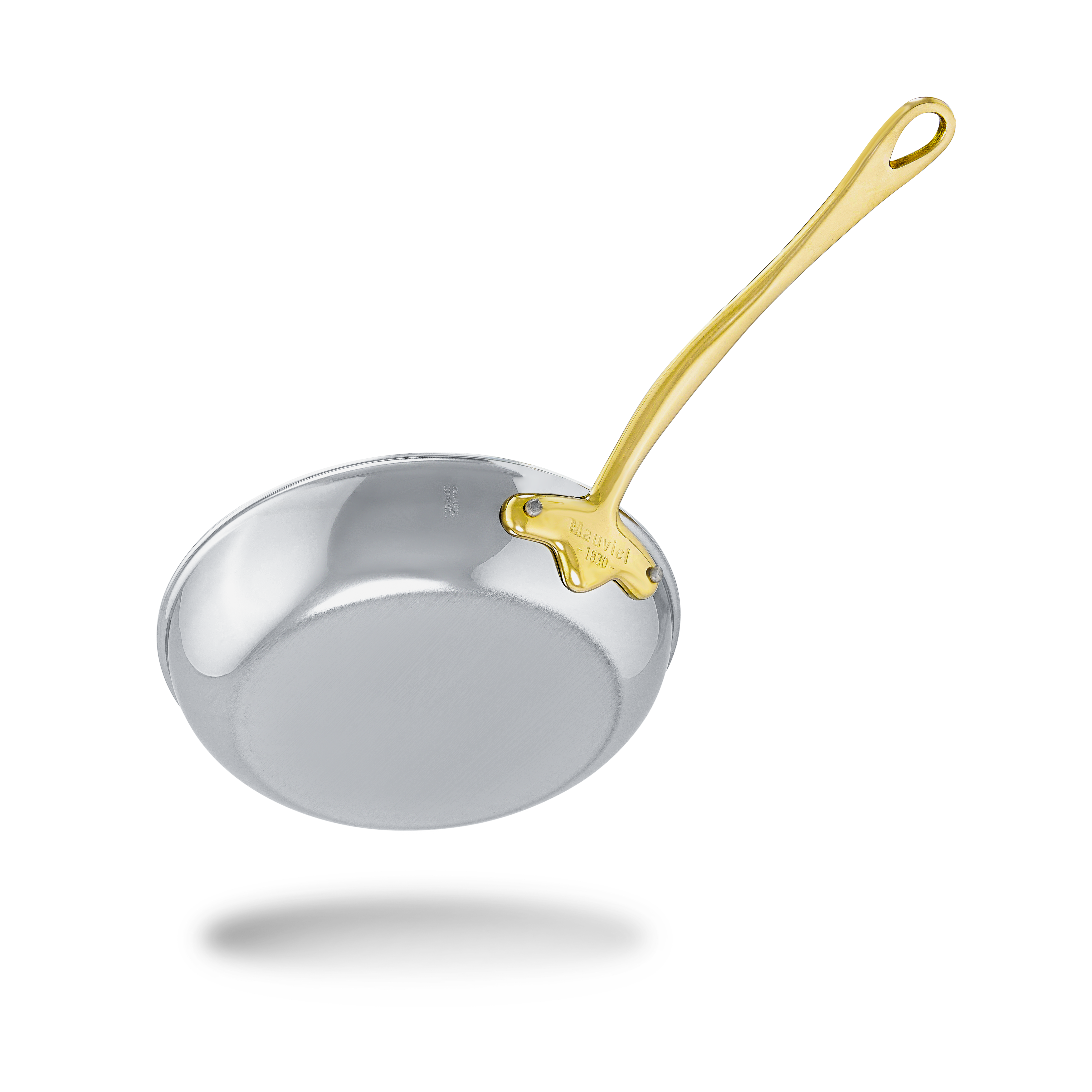 Mauviel M'COOK B 5-Ply Frying Pan With Curved Lid, Brass Handle, 11-In - Mauviel1830