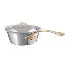 Mauviel M'COOK B 5-Ply Splayed Saute Pan With Lid, Brass Handle, 1.2-Qt - Mauviel1830