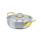 Mauviel M'COOK B 5-Ply Rondeau With Curved Lid, Brass Handles, 6-Qt - Mauviel1830