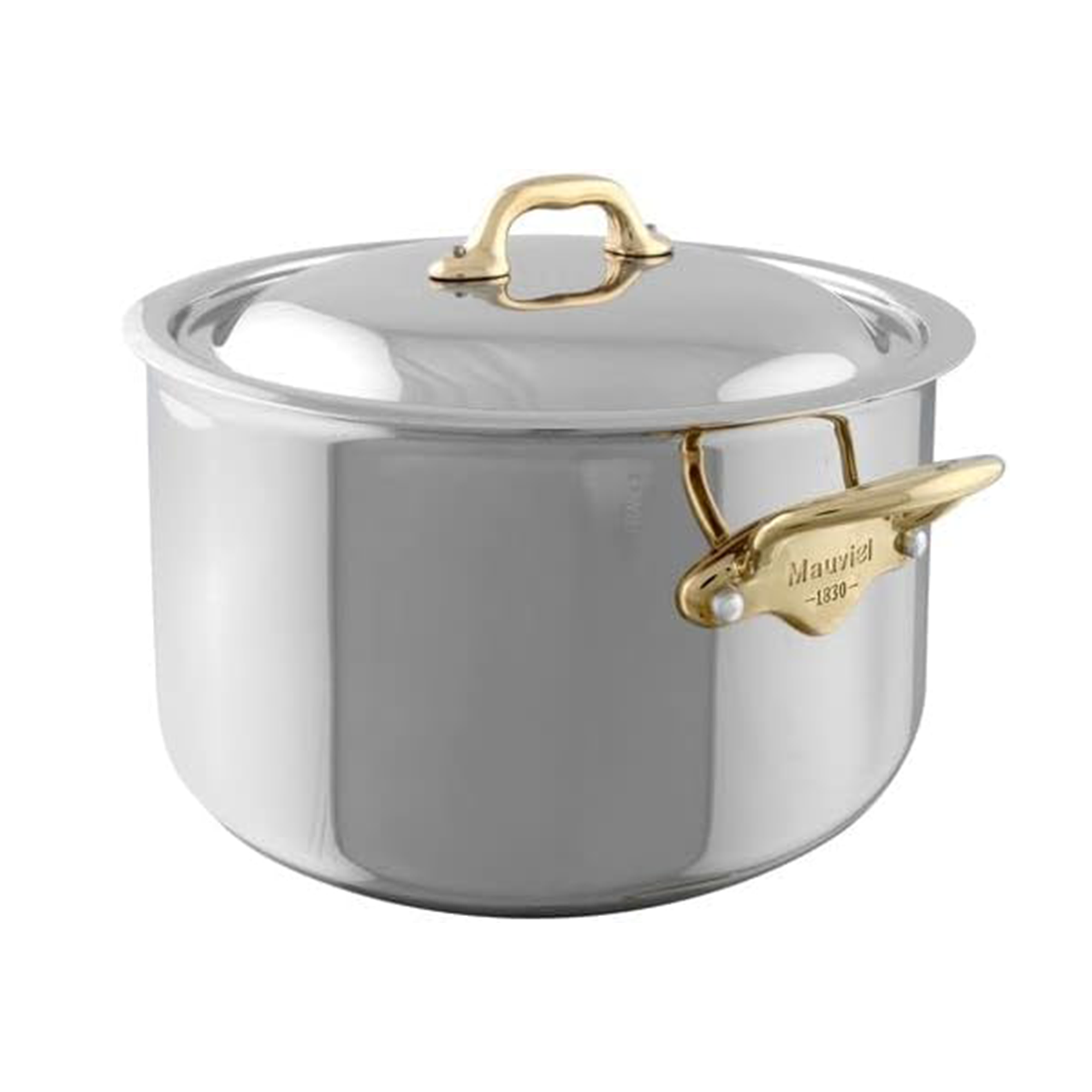 Mauviel M'COOK B 5-Ply Stewpan 6.2-Qt and Frying Pan 10.2-In Set with Brass Handles - Mauviel1830