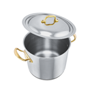 Mauviel Stainless Steel 3-Piece Pasta Set With Brass Handles, 9.7-qt Stock Pot & Insert - Mauviel1830