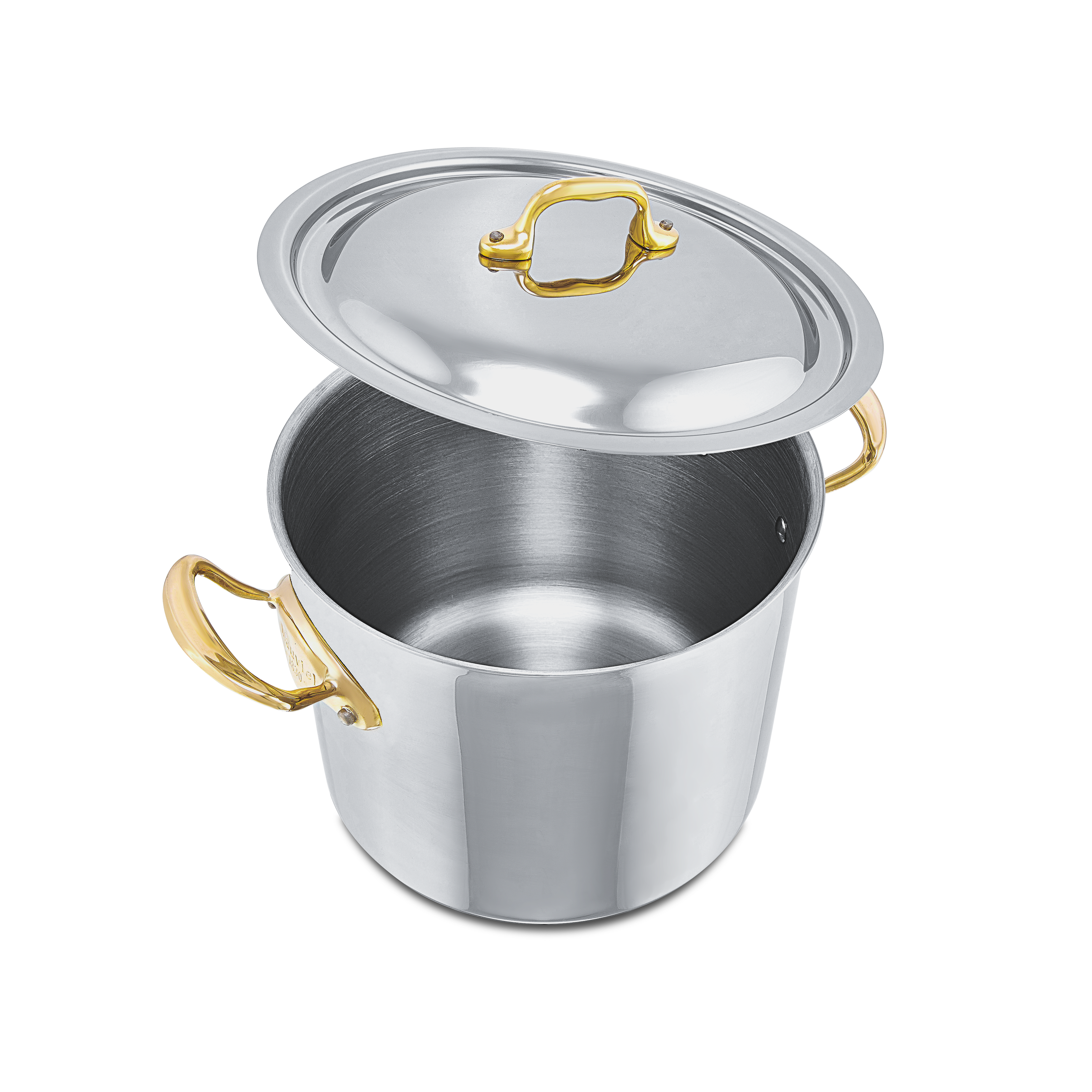 Mauviel Stainless Steel 3-Piece Pasta Set With Brass Handles, 9.7-qt Stock Pot & Insert - Mauviel1830