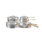 Mauviel M'ELITE B Hammered 10-Piece Cookware Set With Brass Handles - Mauviel1830