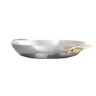 Mauviel M'ELITE B Hammered 5-Ply Round Pan With Brass Handles, 7.9-In - Mauviel1830