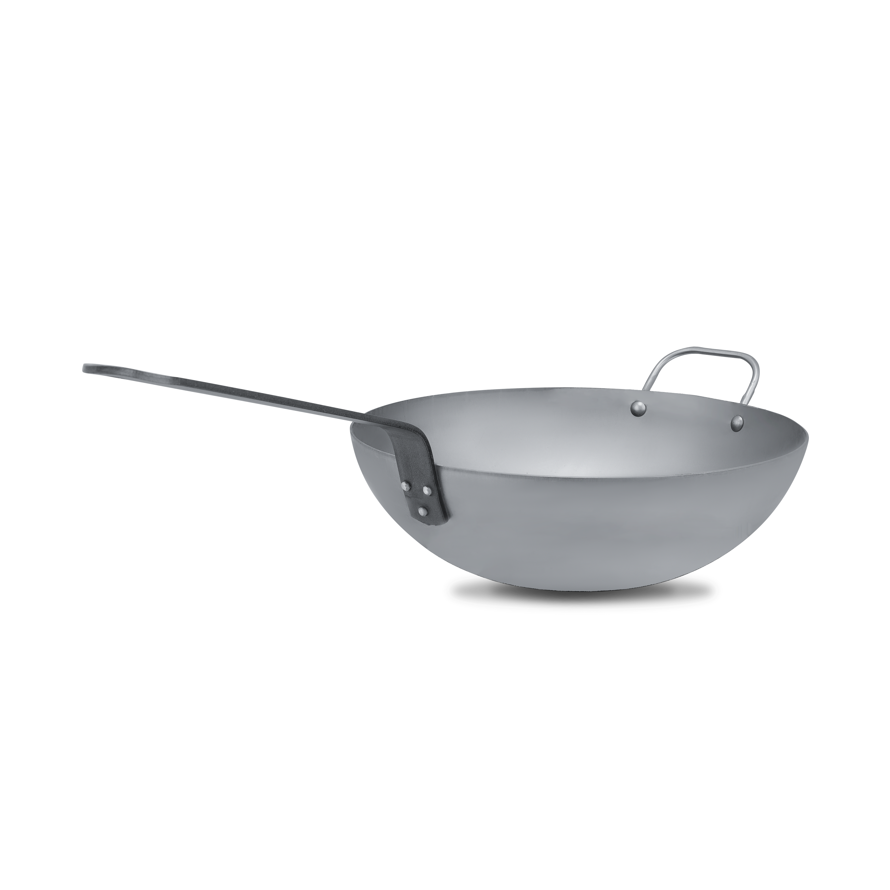 Mauviel M'STEEL Black Carbon Steel Wok With Iron Handle, 11.8-In - Mauviel1830