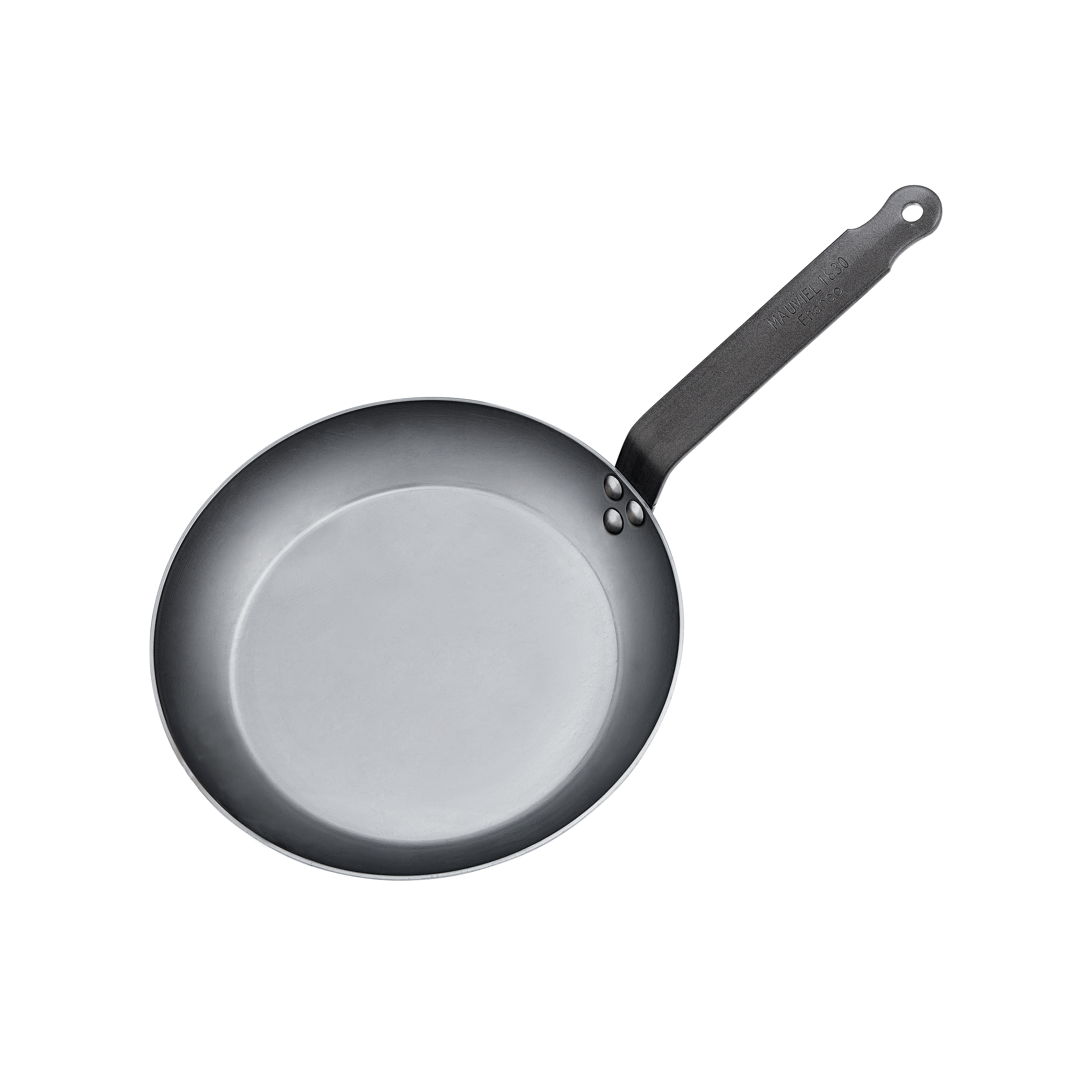 Mauviel M'STEEL Black Carbon Steel Round Frying Pan With Glass Lid, 11-In - Mauviel1830