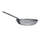 Mauviel M'STEEL Black Carbon Steel Round Frying Pan With Glass Lid, 11-In - Mauviel1830