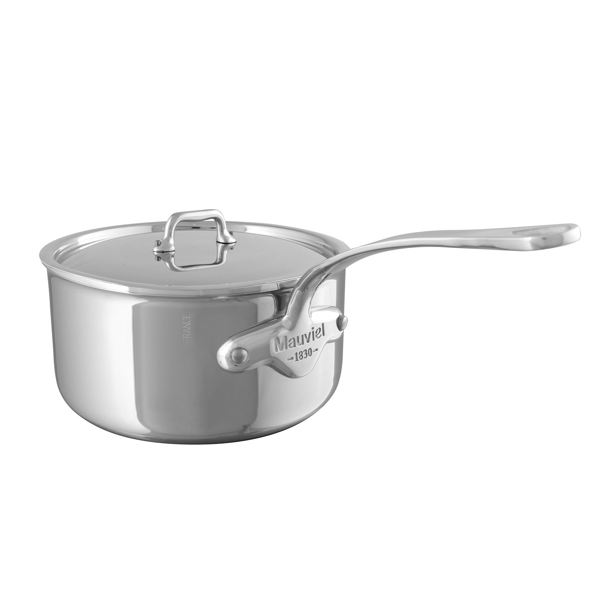 Mauviel M'URBAN 4 Tri-Ply Sauce Pan With Lid, Cast Stainless Steel Handle - Mauviel1830