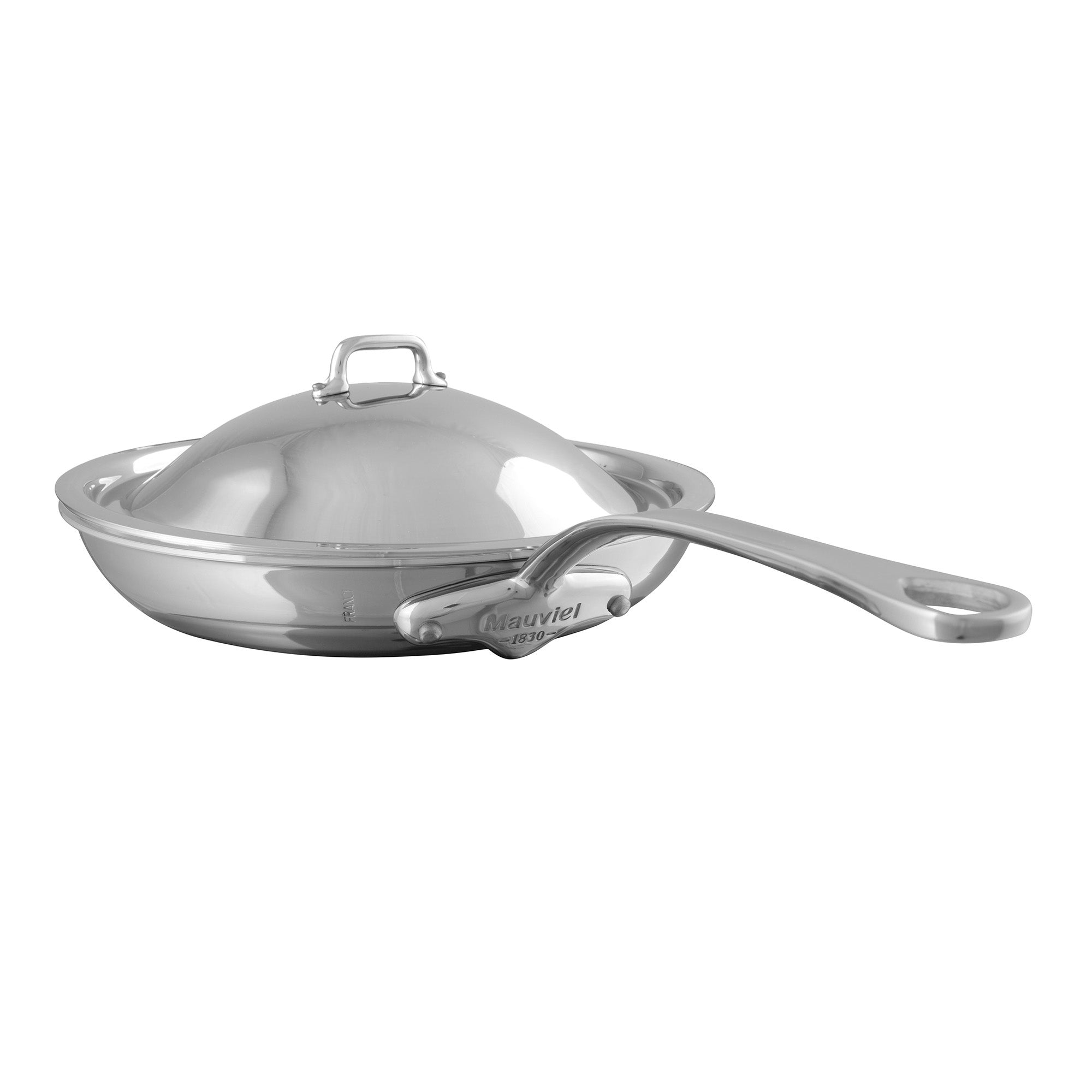 Mauviel M'URBAN 4 Tri-Ply Frying Pan With Curved Domed Lid, Cast Stainless Steel Handle, 9.4-in - Mauviel1830