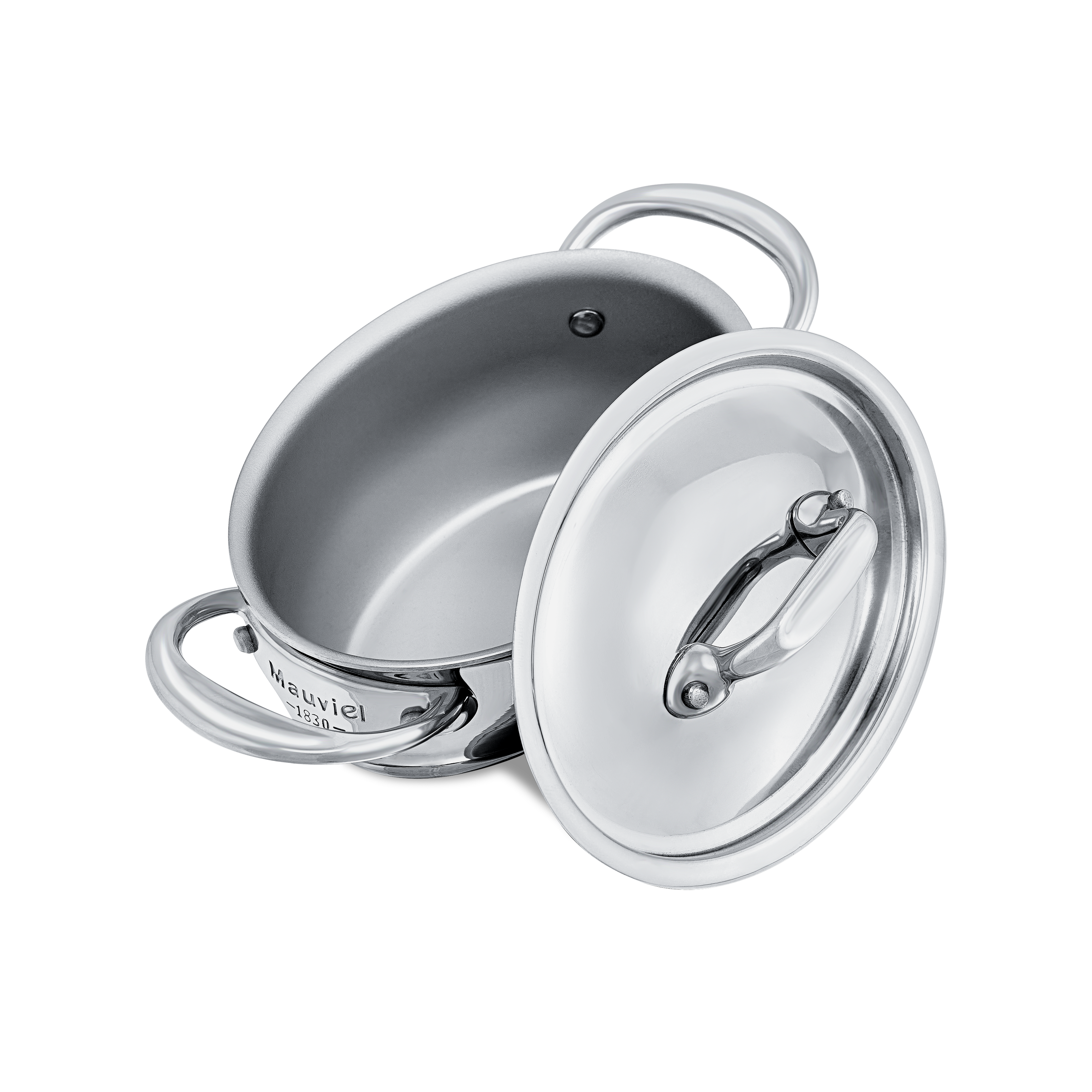 Mauviel M'MINIS Stainless Steel Oval Stewpan With Lid, 0.42-Qt - Mauviel1830