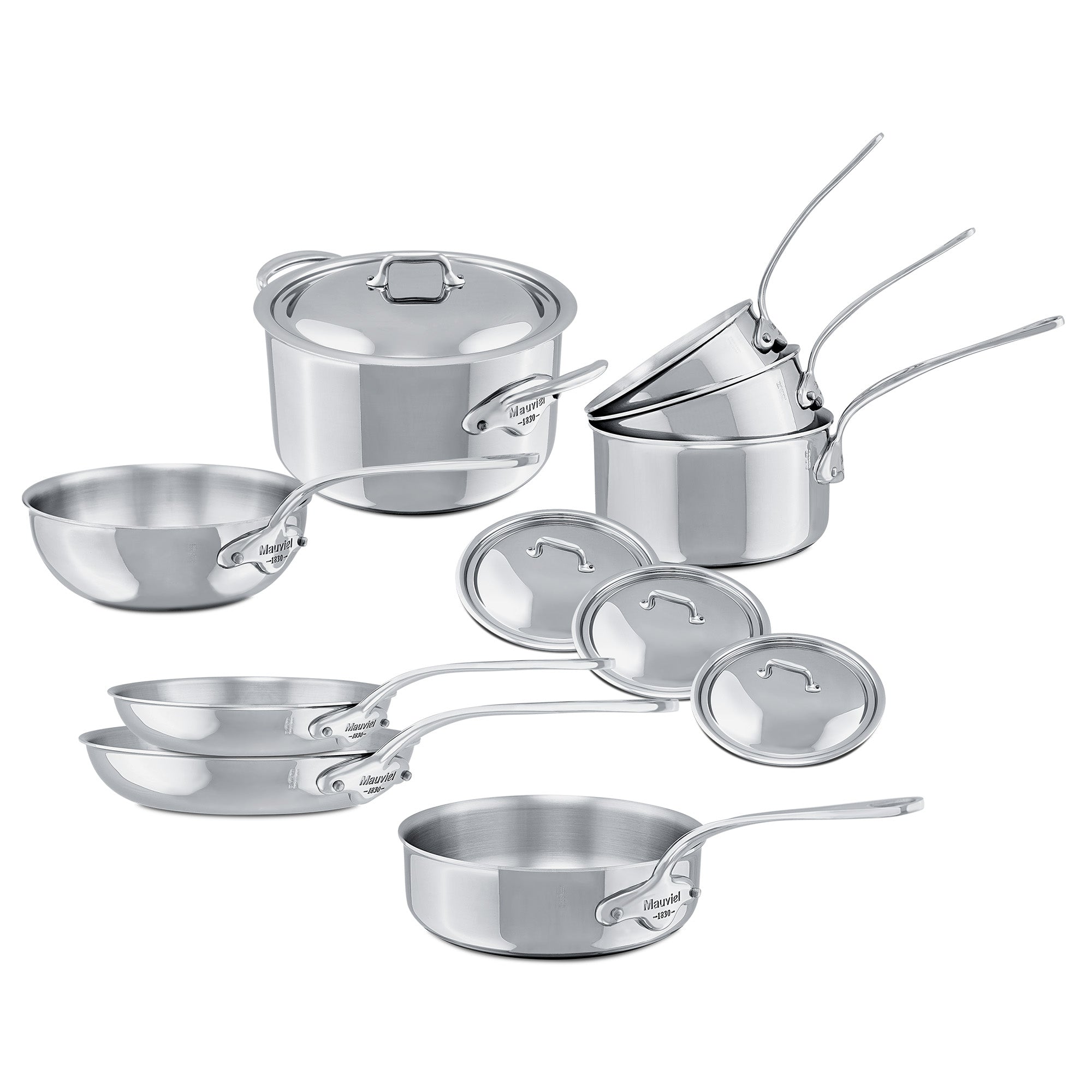 Mauviel M'COOK 5-Ply 12-Piece Cookware Set With Cast Stainless Steel Handles - Mauviel1830