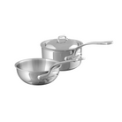 Mauviel M'COOK 5-Ply Chef Pan 3.4-Qt and Sauce Pan 2.6-Qt, Cast Stainless Steel Handles - Mauviel1830