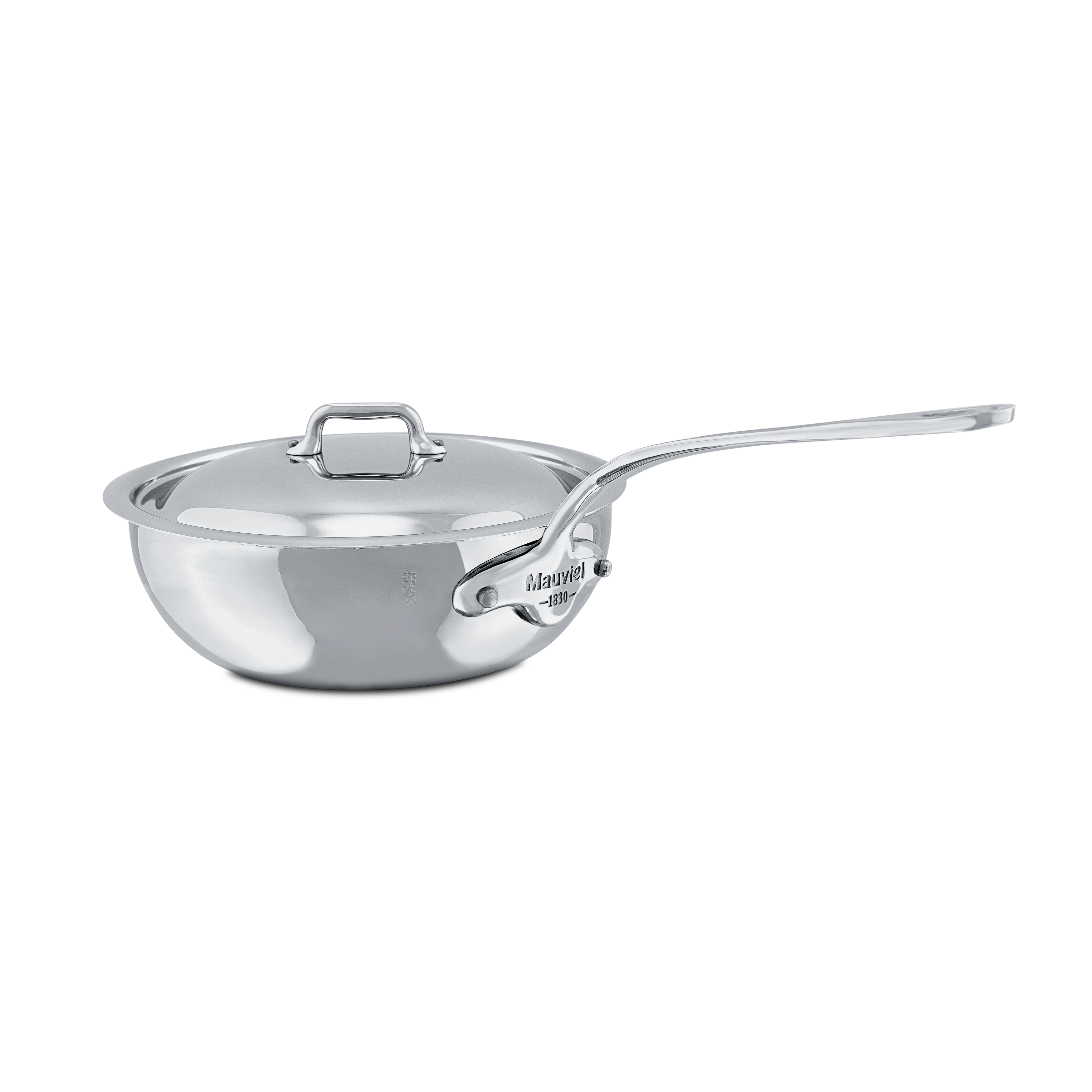 Mauviel M'COOK 5-Ply Chef Pan With Lid, Cast Stainless Steel Handle, 3.8-Qt - Mauviel1830