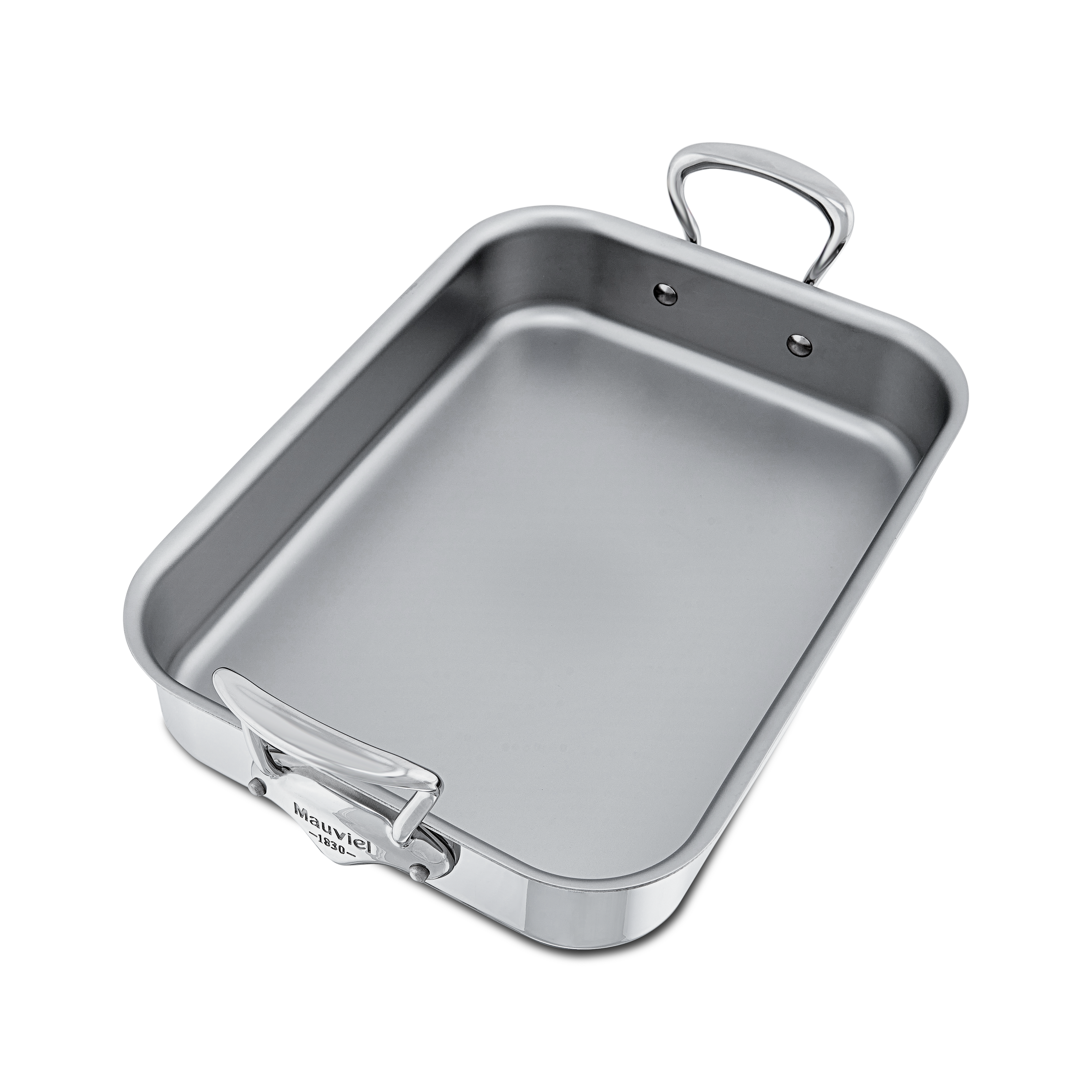 Mauviel Stainless Steel Roasting Pan With Cast Stainless Steel Handle, 9.8 x 8.6-in - Mauviel1830