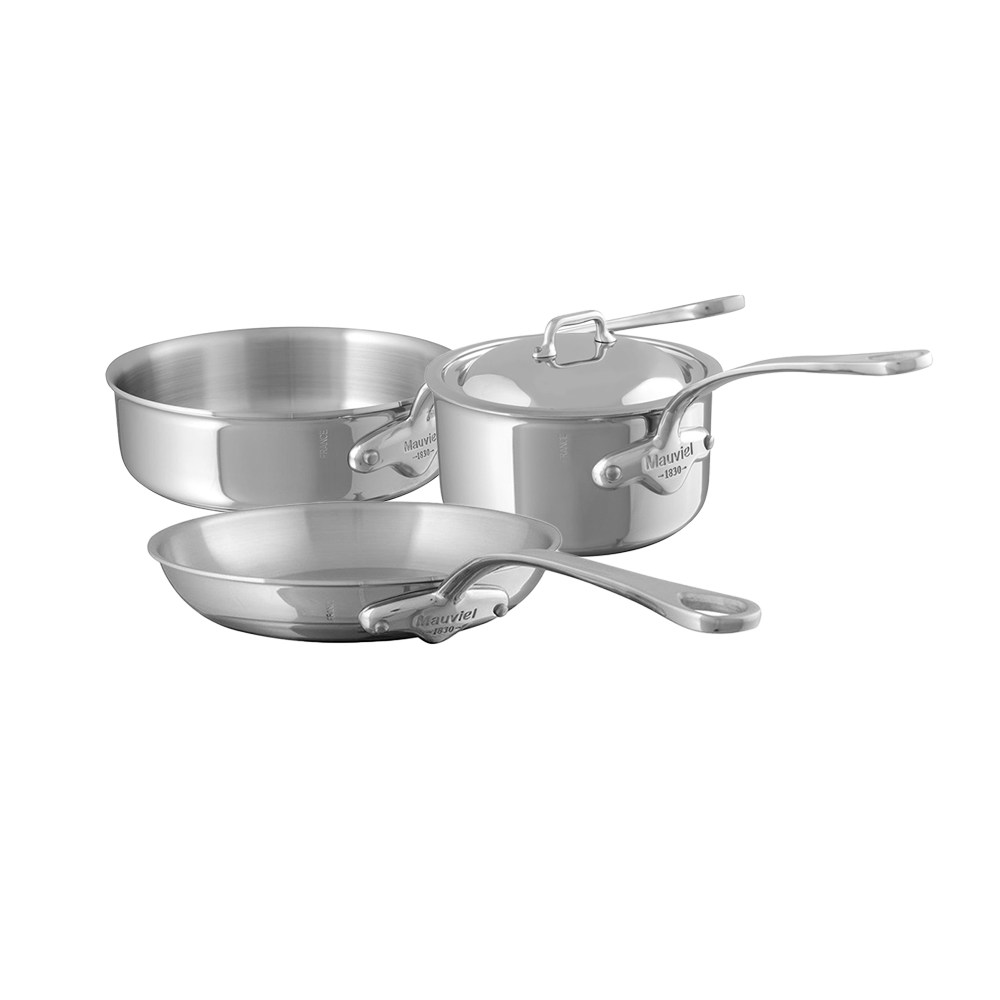 Mauviel M'COOK 5-Ply 4-Piece Cookware Set With Cast Stainless Steel Handles - Mauviel1830