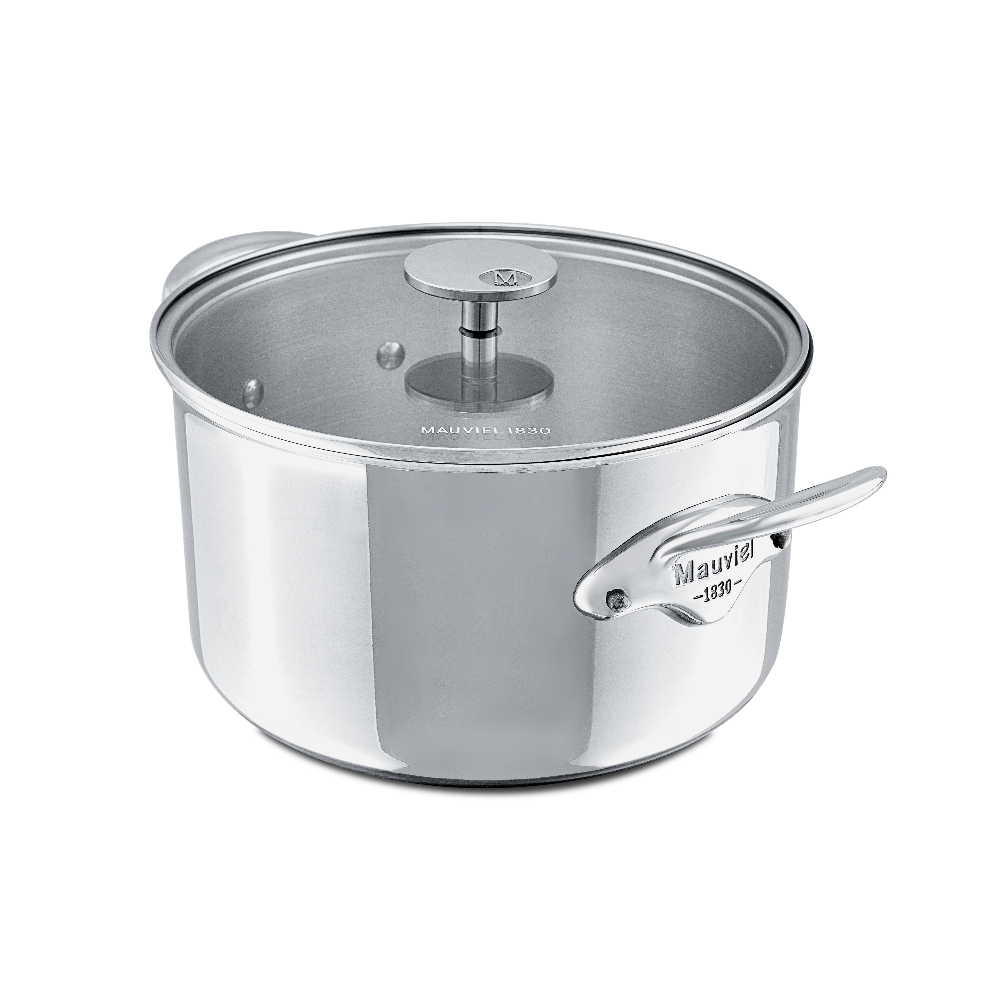 Mauviel M'COOK 5-Ply Stewpan With Glass Lid, Cast Stainless Steel Handles, 6.2-Qt - Mauviel1830
