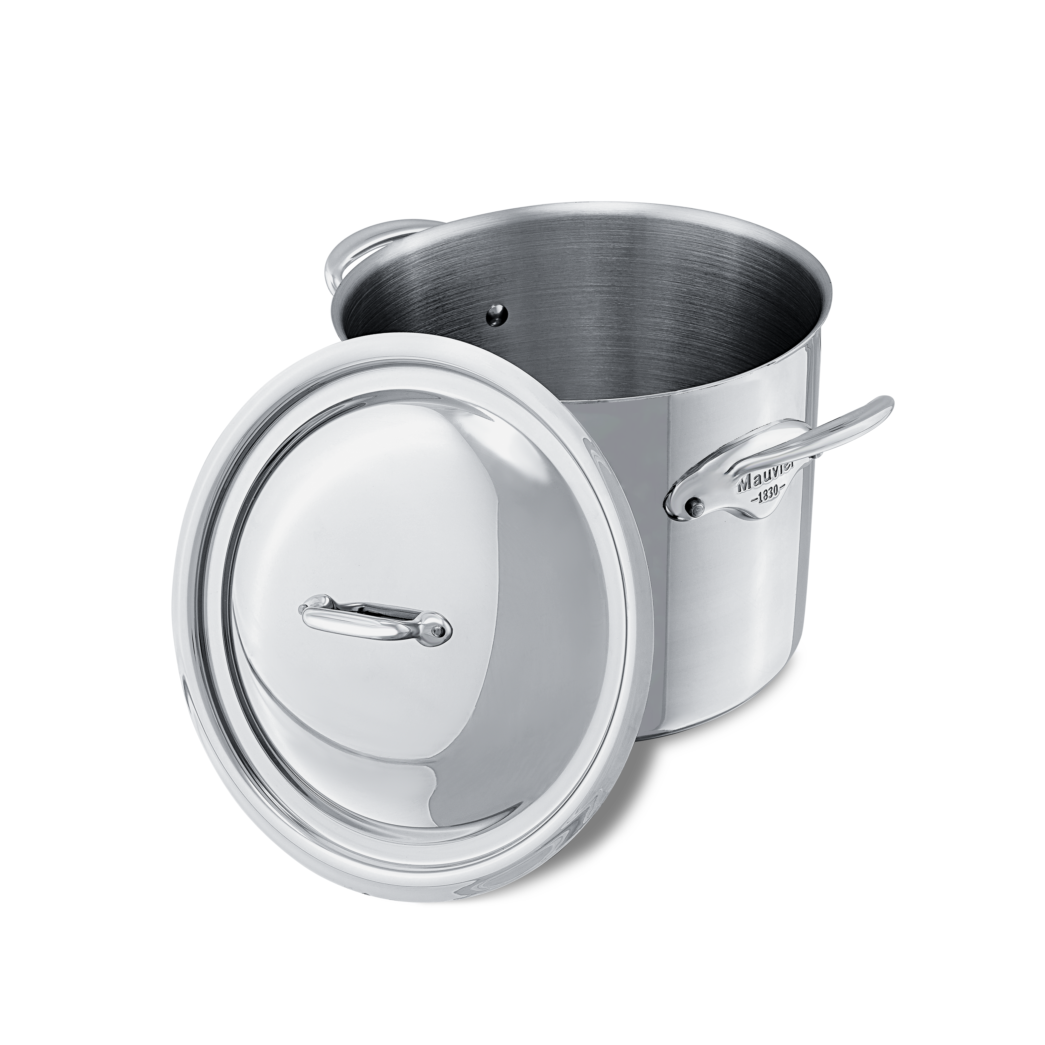 Mauviel M'COOK 5-Ply Stockpot With Lid, Cast Stainless Steel Handles, 9.7-Qt - Mauviel1830