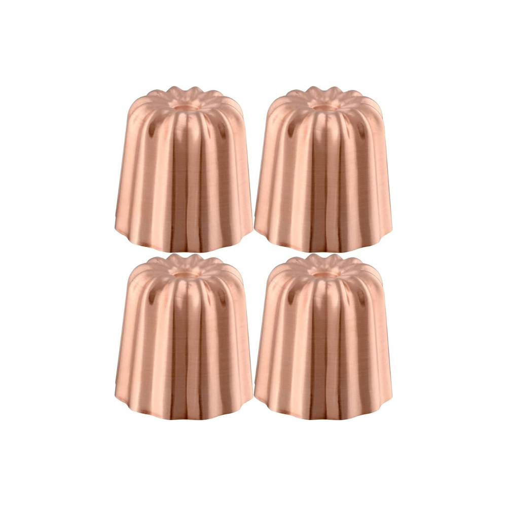 Mauviel M'PASSION Copper 4-Piece Copper Tinned Canele Mold Set - Mauviel1830