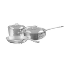 Mauviel M'ELITE Hammered 5-Ply 5-Piece Cookware Set With Cast Stainless Steel Handles And Curved Lid - Mauviel1830