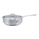 Mauviel M'ELITE Hammered 5-Ply Saute Pan With Curved Lid, Cast Stainless Steel Handle, 1.1-Qt - Mauviel1830