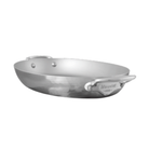 Mauviel M'ELITE Hammered 5-Ply Oval Pan, Cast Stainless Steel Handles, 13.7-Inch - Mauviel1830