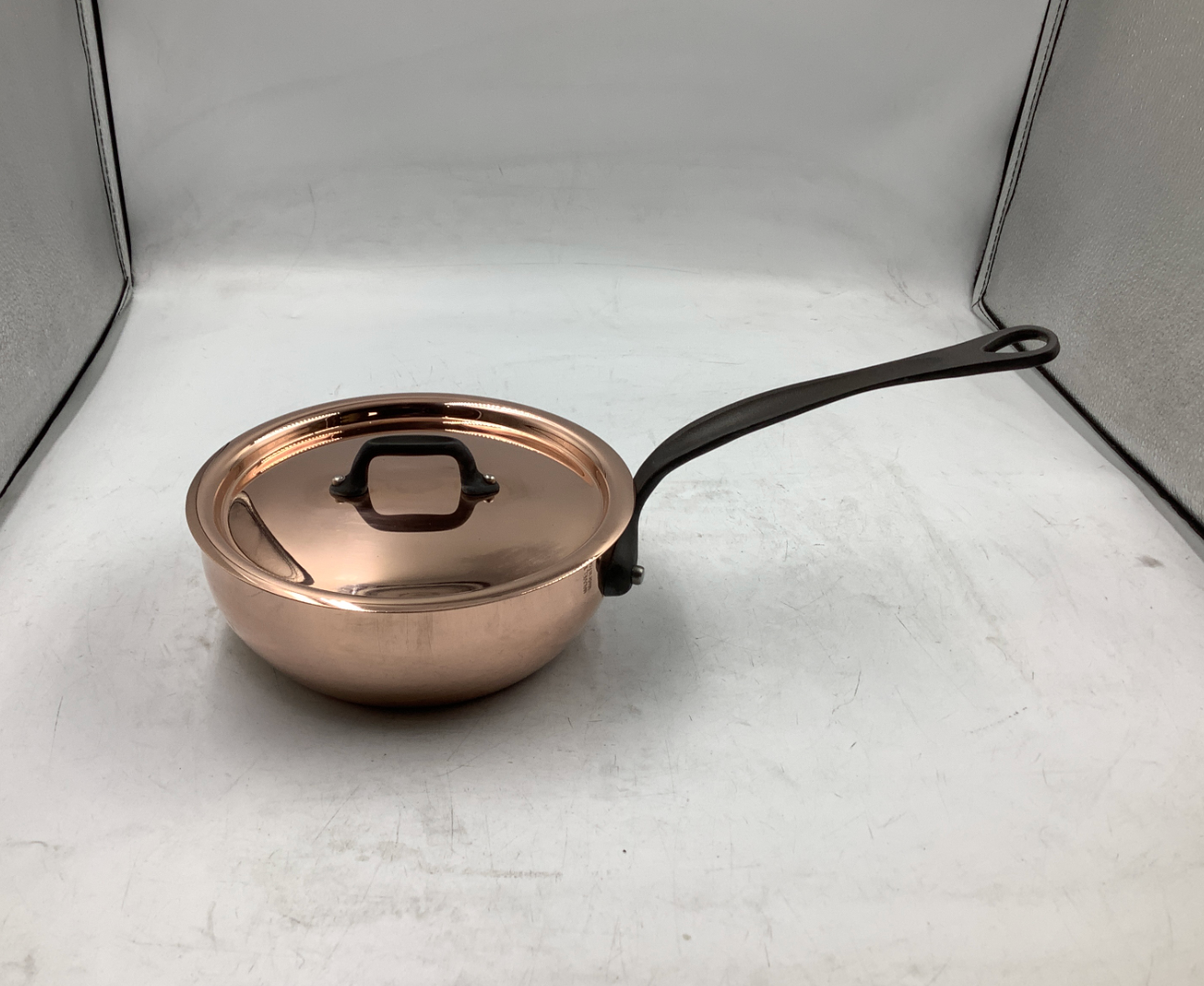 Mauviel M'Heritage 150 CI 1.5mm Polished Copper Chef Pan, 1.8-Qt.
