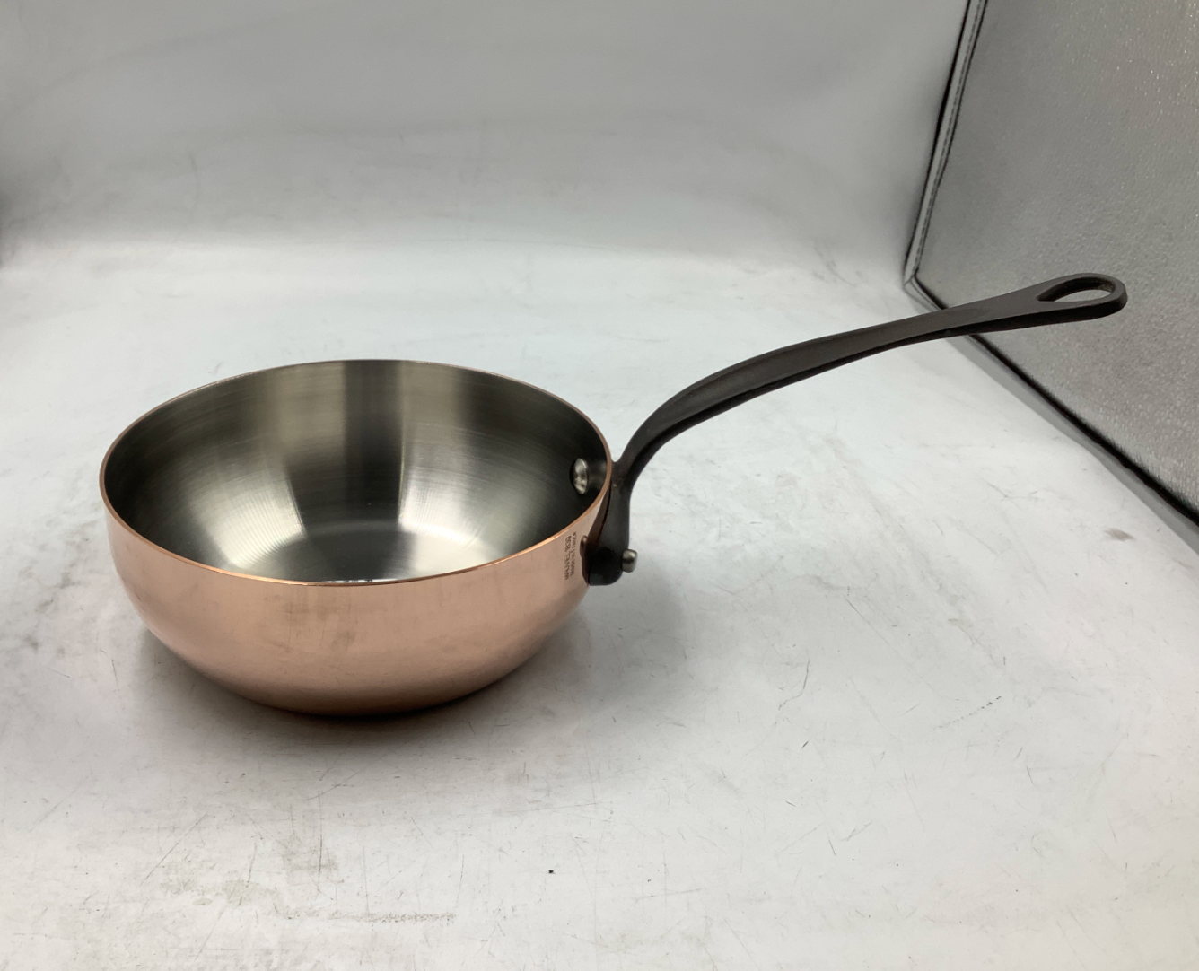 Mauviel M'Heritage 150 CI 1.5mm Polished Copper Chef Pan, 1.8-Qt.