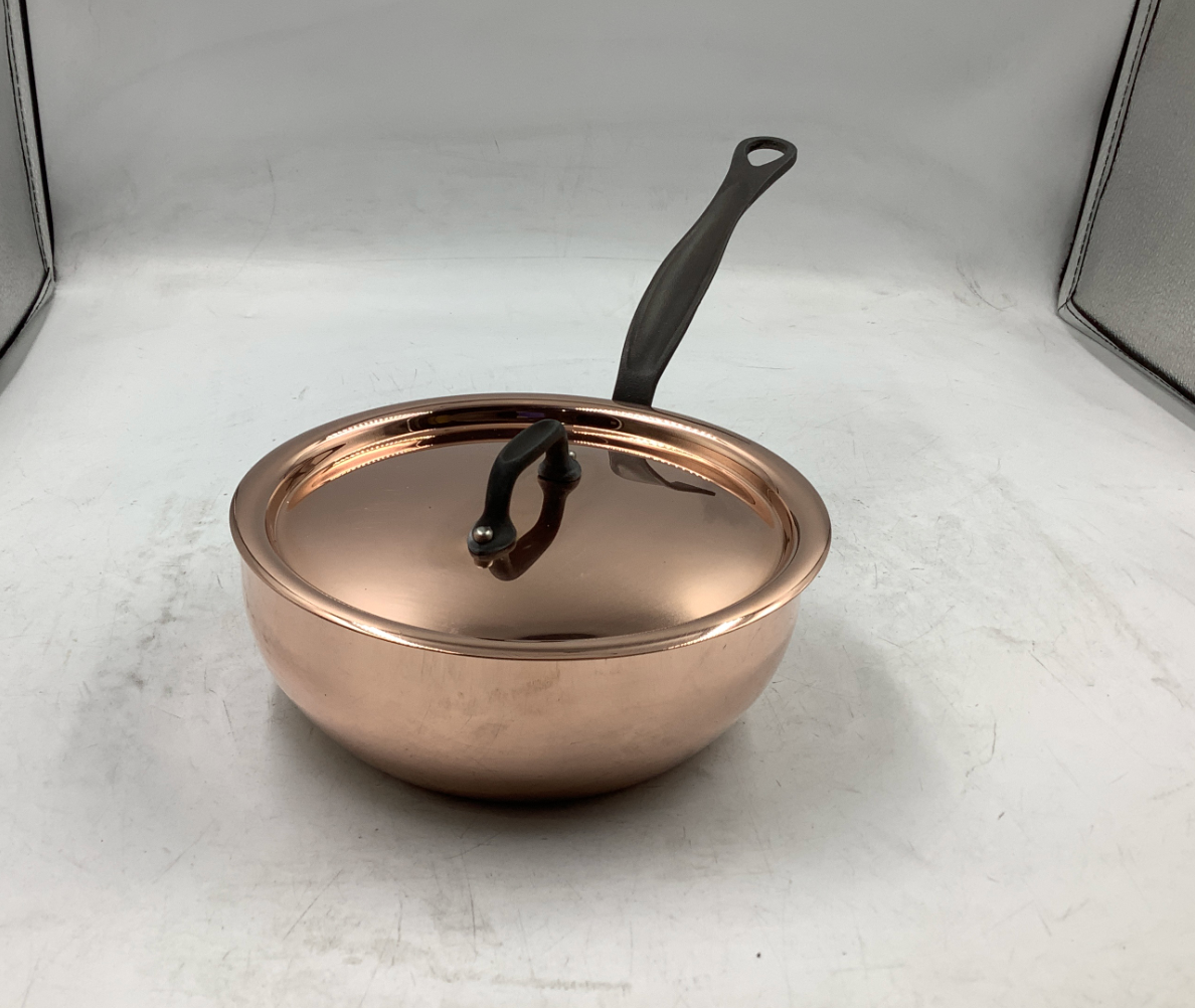 Mauviel M'Heritage 150 CI 1.5mm Polished Copper Chef Pan, 1.8-Qt.