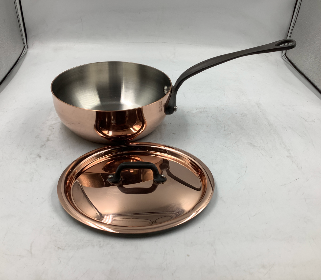 Mauviel M'Heritage 150 CI 1.5mm Polished Copper Chef Pan, 1.8-Qt.