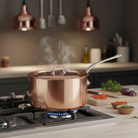 Mauviel M'3 S Copper Sauce Pan With Lid, Cast Stainless Steel Handle - Mauviel1830