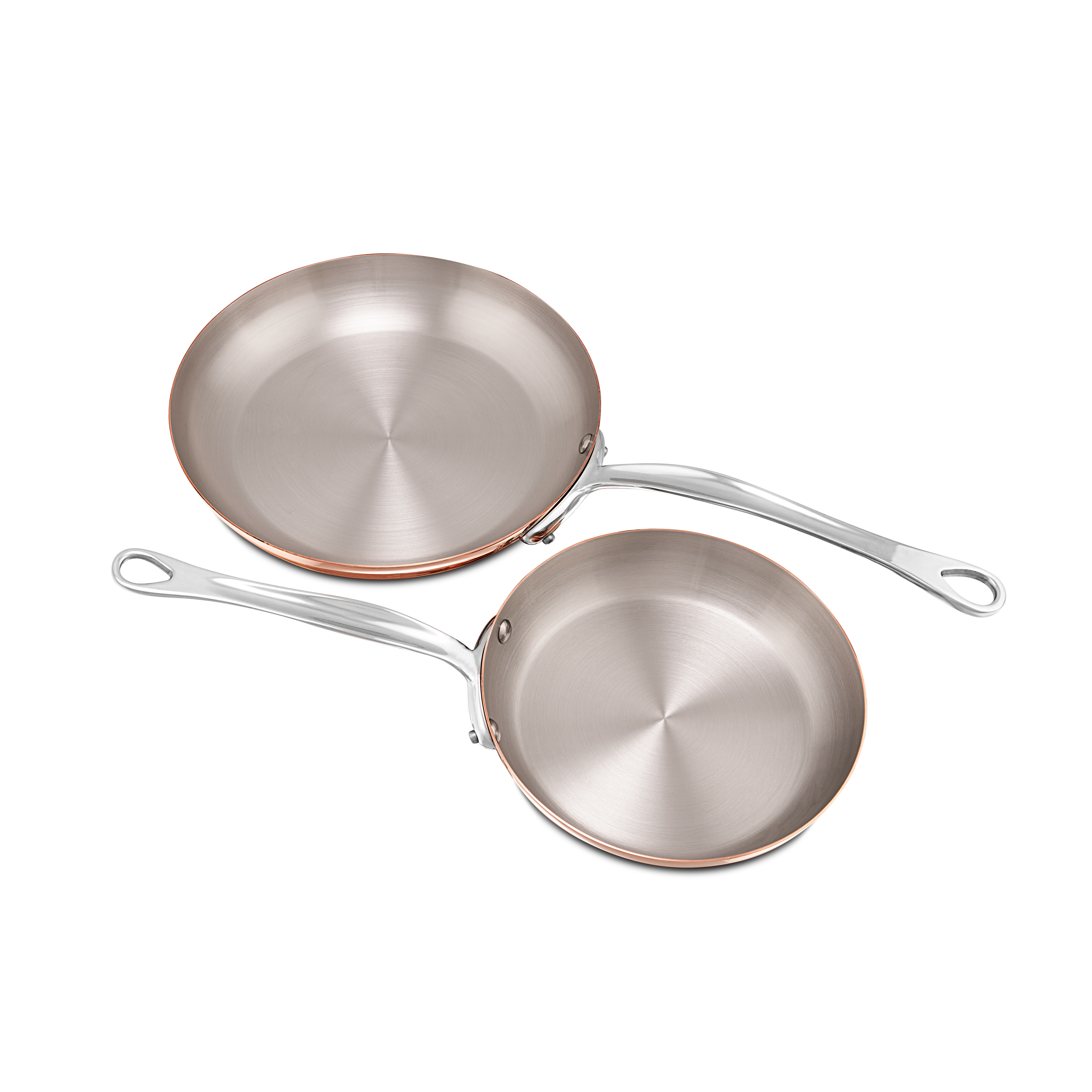 Mauviel M'Heritage M'150 S 2-Piece Copper Frying Pan Set With Cast Stainless Steel Handles - Mauviel1830