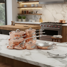 Mauviel M'Heritage M'150 S Copper 14-Piece Copper Cookware Set With Cast Stainless Steel Handles And Curved Lid - Mauviel1830