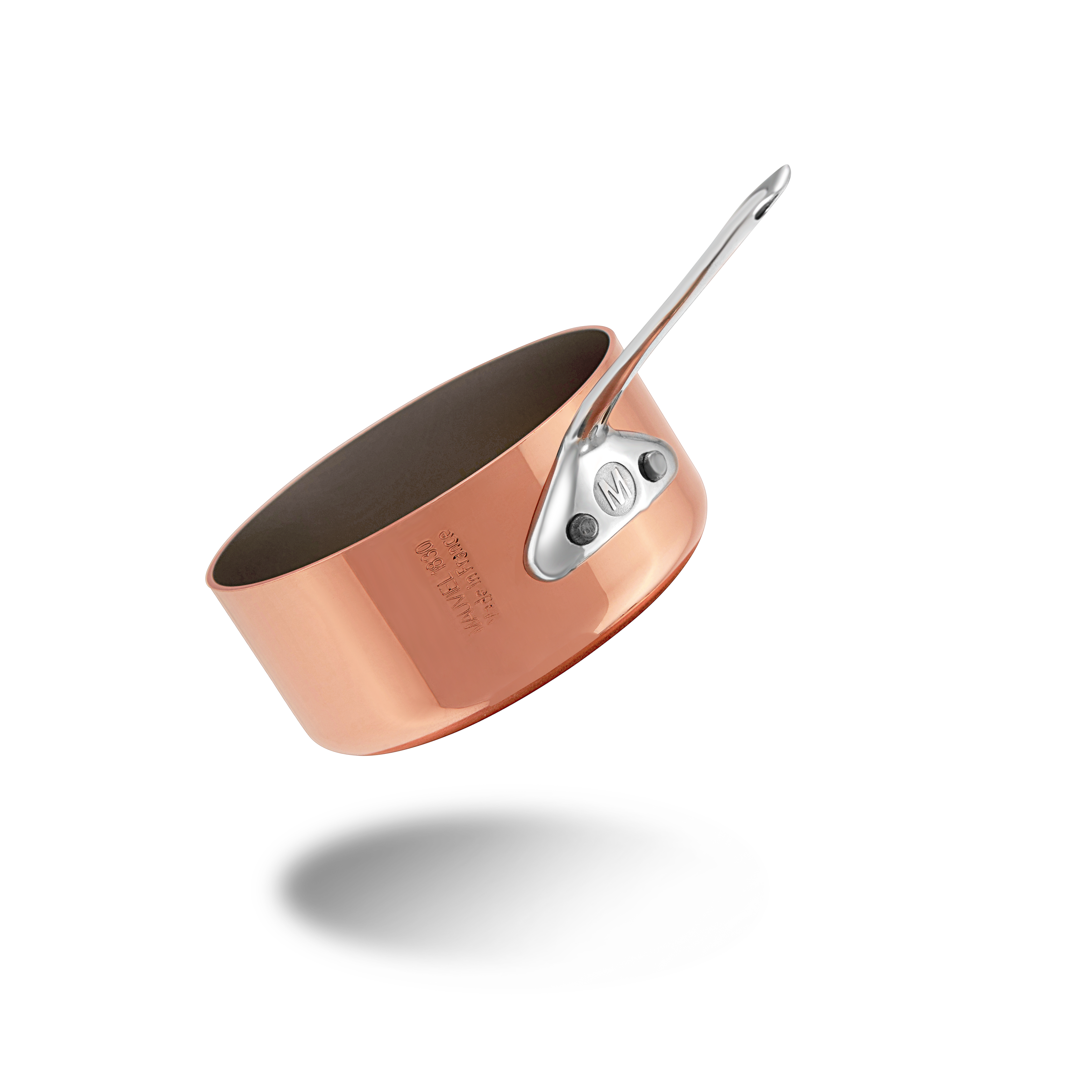 Mauviel M'MINIS copper sauté pan with stainless steel handle, 0.11-quart capacity, ideal for small cooking tasks