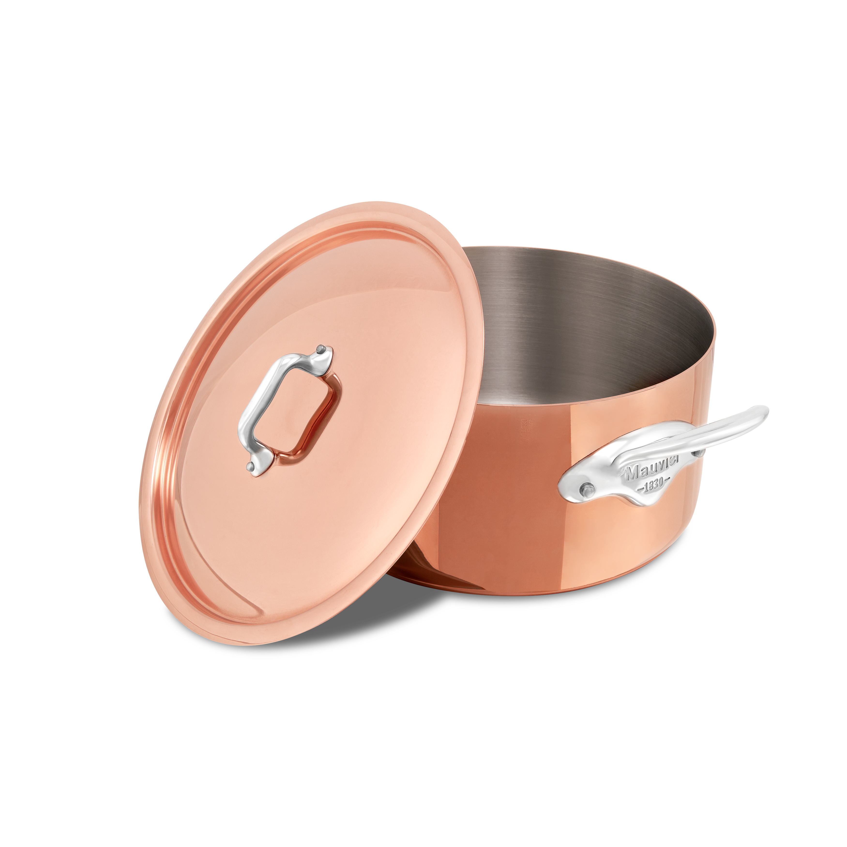 Mauviel M'3 S Copper Stewpan With Lid, Cast Stainless Steel Handles, 5.7-Qt - Mauviel1830