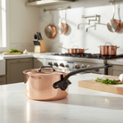 Mauviel M'Heritage M'150 CI Sauce Pan With Lid, Cast Iron Handle, 2.8-Qt - Mauviel1830