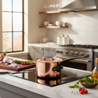 Mauviel M'Heritage M'150 CI Sauce Pan With Lid, Cast Iron Handle, 2.8-Qt - Mauviel1830