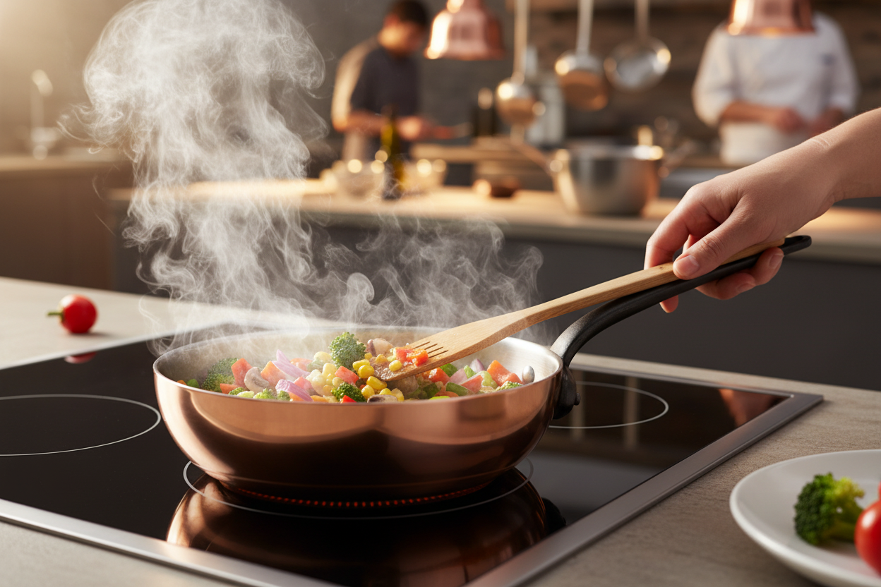 Mauviel M'Heritage M'150 CI Chef Pan With Lid, Cast Iron Handle, 3.6-Qt - Mauviel1830