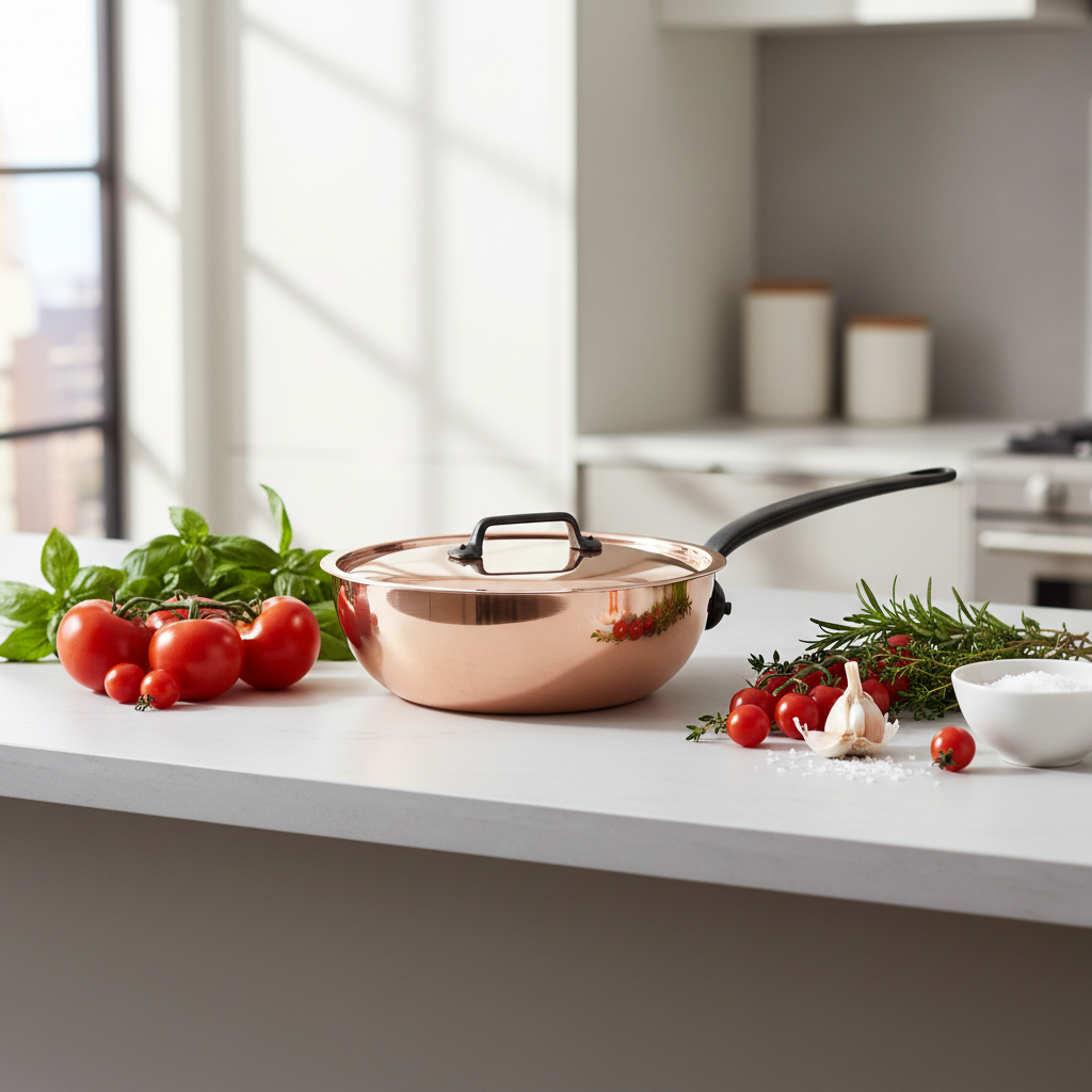 Mauviel M'Heritage M'150 CI Chef Pan With Lid, Cast Iron Handle, 3.6-Qt - Mauviel1830