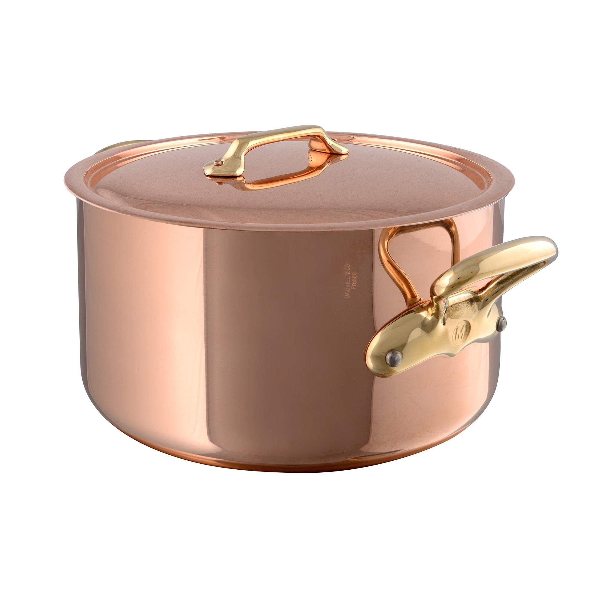 Mauviel M'Heritage M'250 B Stewpan With Lid, Brass Handles - Mauviel1830