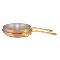 Mauviel M'Heritage M'150 B 2-Piece  Copper Frying Pan Set With Brass Handles