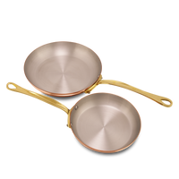 Mauviel M'Heritage M'150 B 2-Piece  Copper Frying Pan Set With Brass Handles