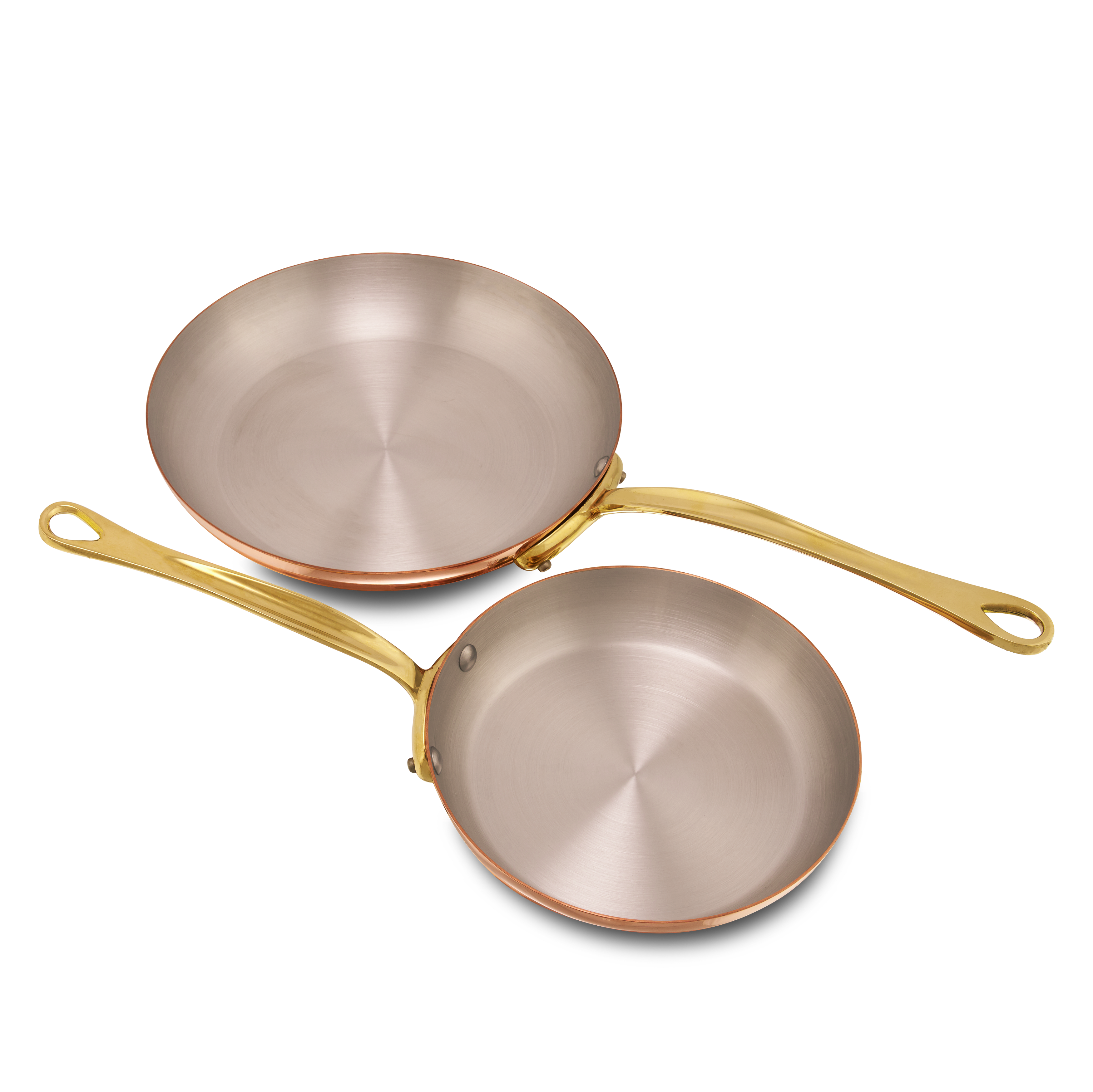Mauviel M'Heritage M'150 B 2-Piece  Copper Frying Pan Set With Brass Handles - Mauviel1830