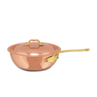 Mauviel M'Heritage M'150 B Copper Chef Pan With Lid and Brass Handle - Mauviel1830